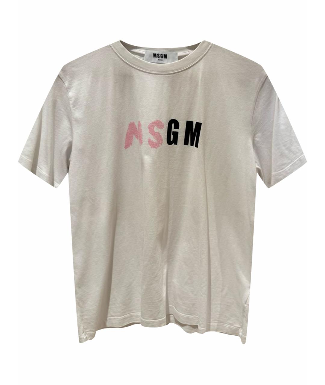 MSGM Белая хлопковая футболка, фото 1
