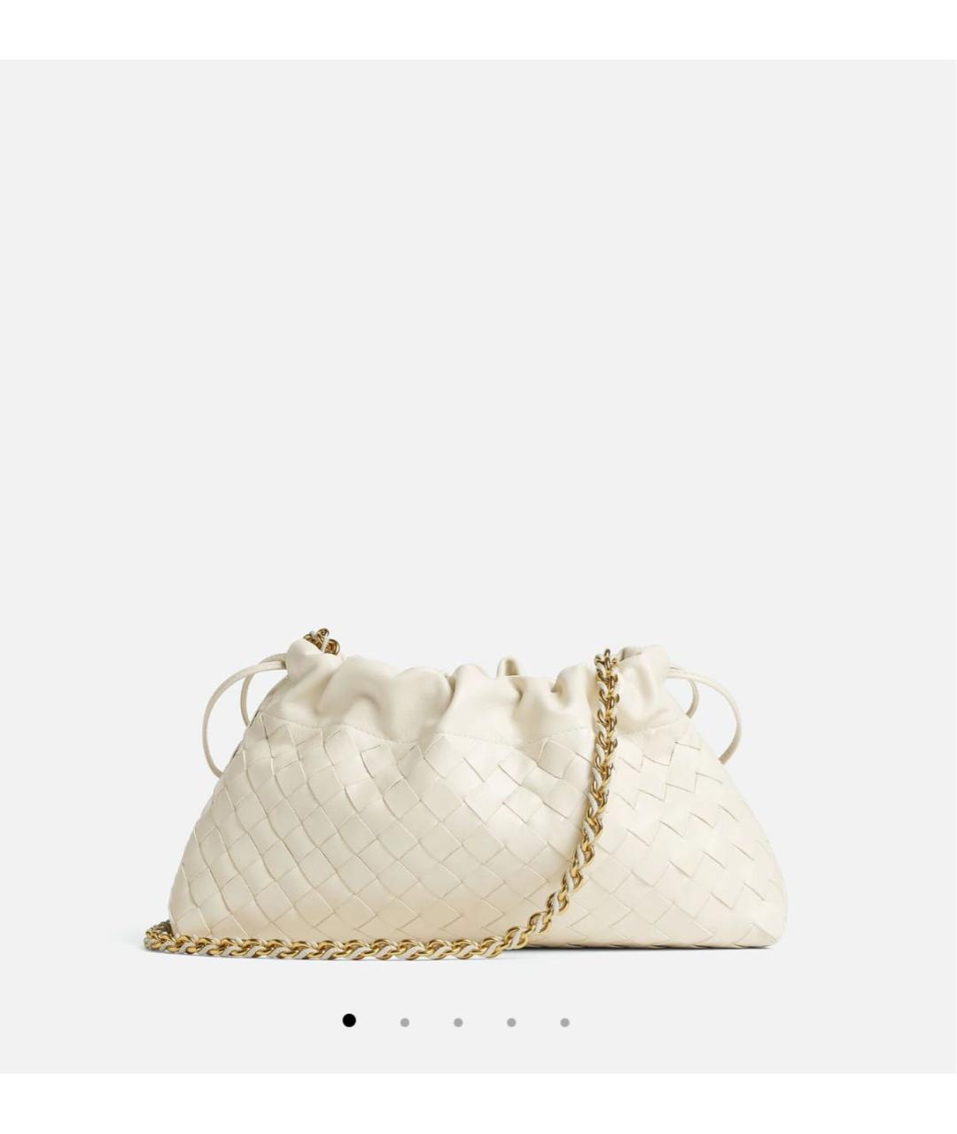 BOTTEGA VENETA Белая кожаная сумка с короткими ручками, фото 7