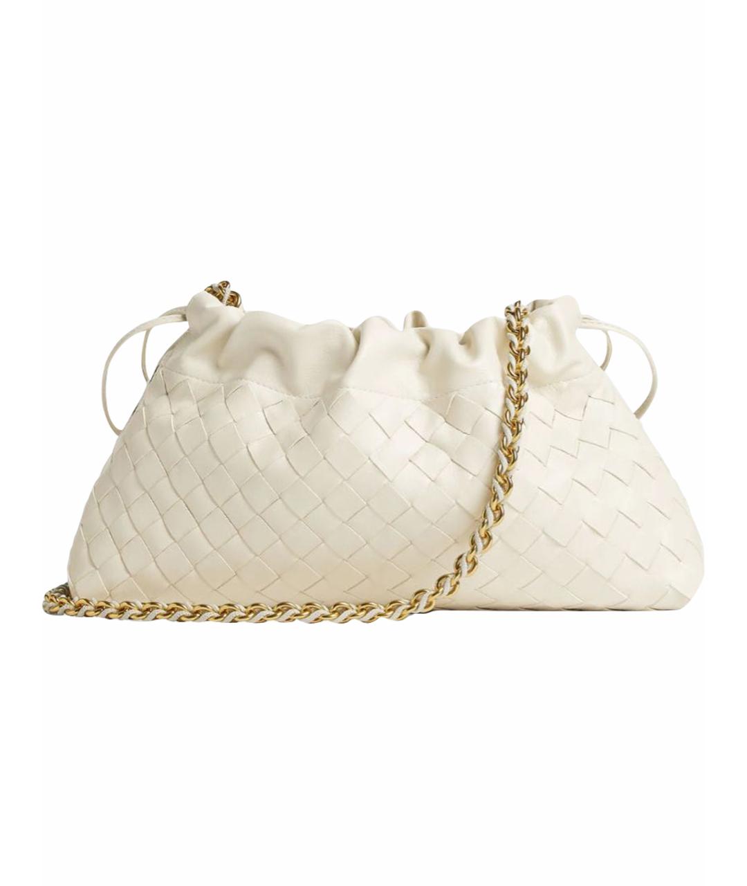 BOTTEGA VENETA Белая кожаная сумка с короткими ручками, фото 1