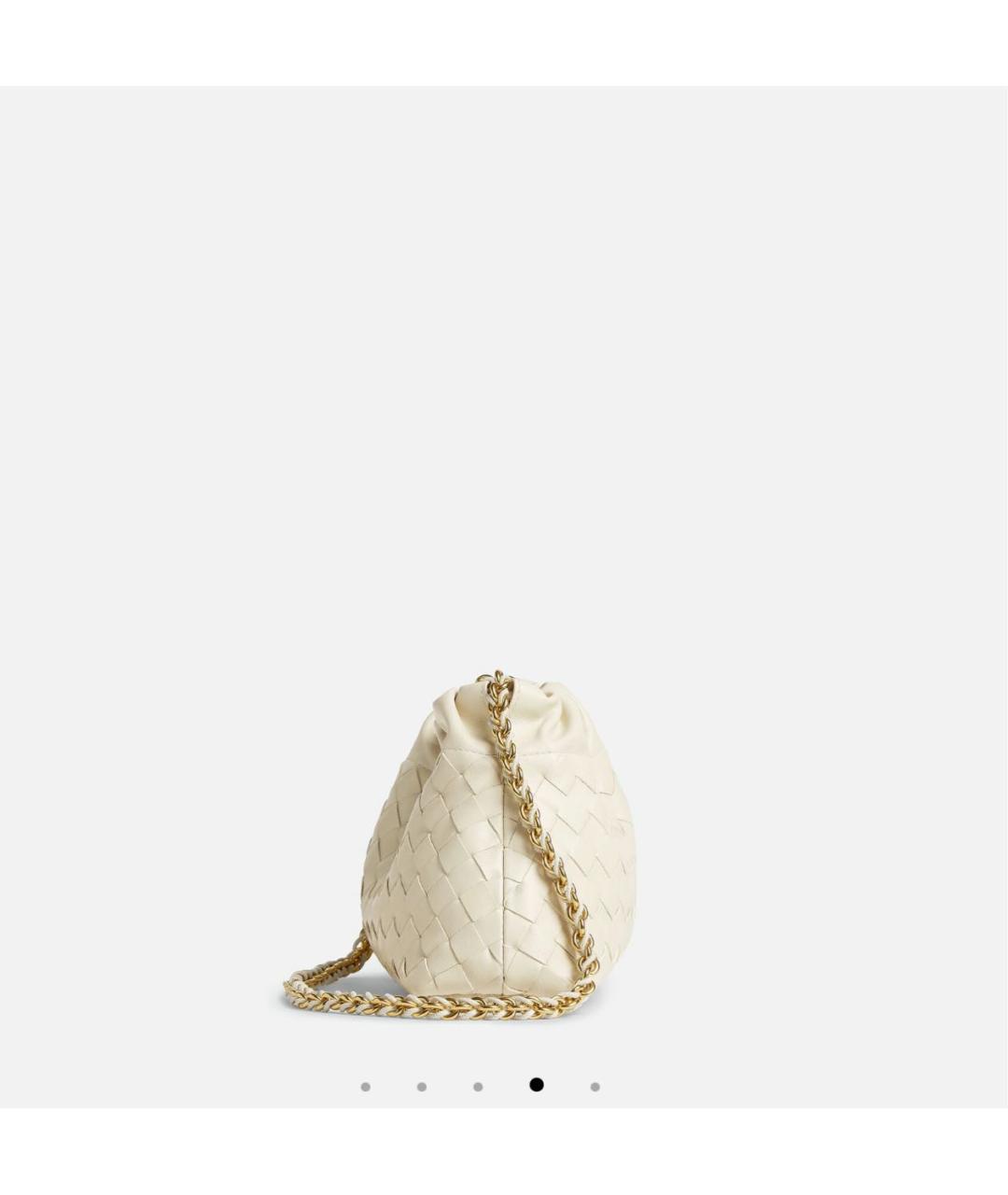 BOTTEGA VENETA Белая кожаная сумка с короткими ручками, фото 5