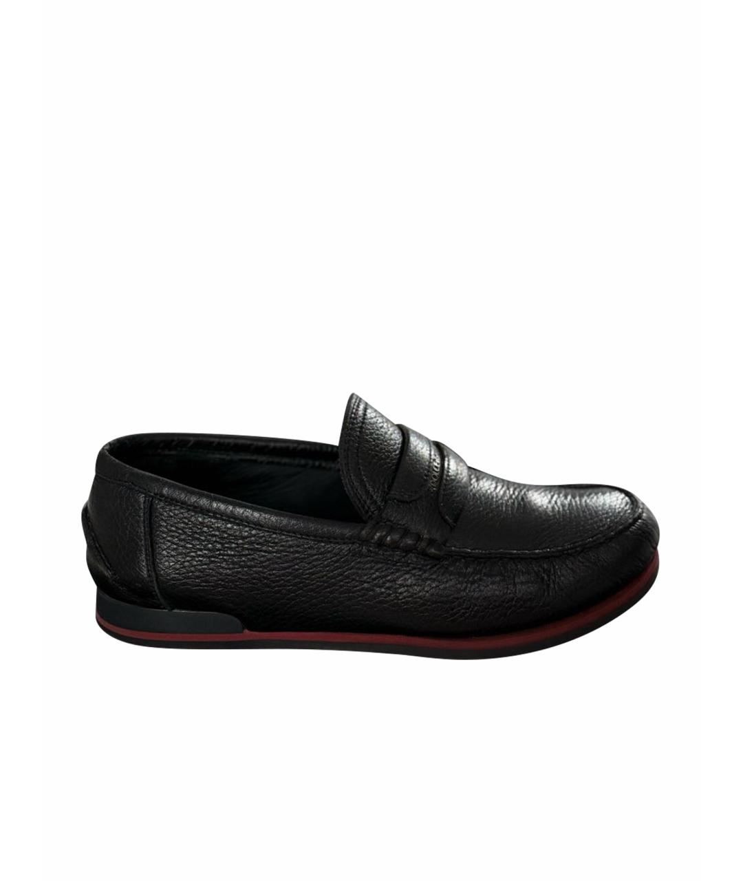 DOLCE&GABBANA Черные кожаные туфли, фото 1