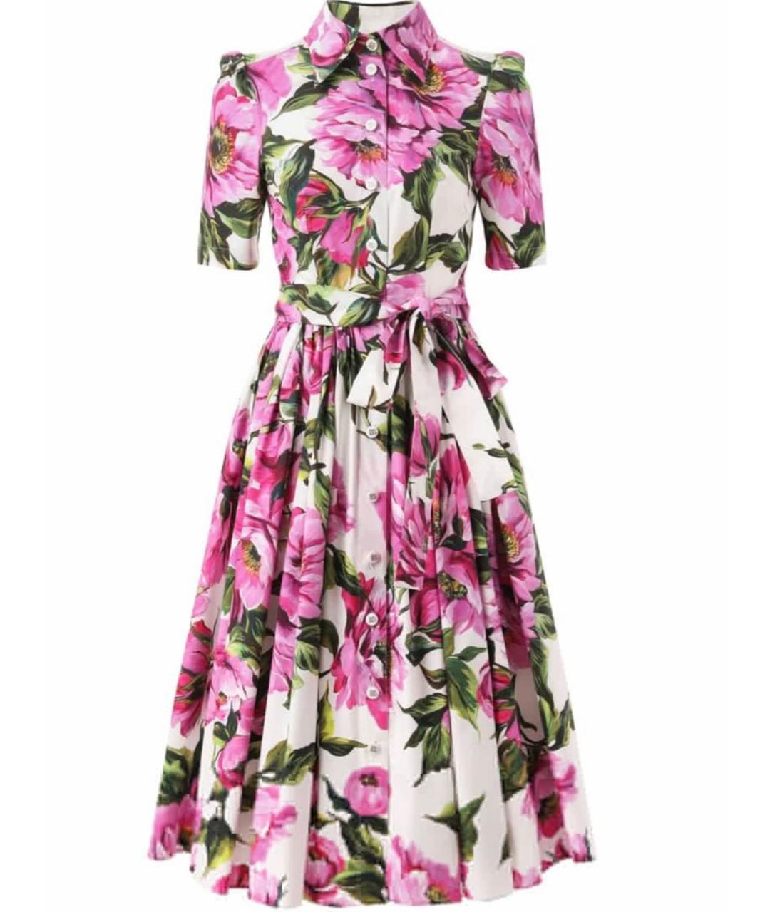 DOLCE&GABBANA Розовое хлопковое повседневное платье, фото 1