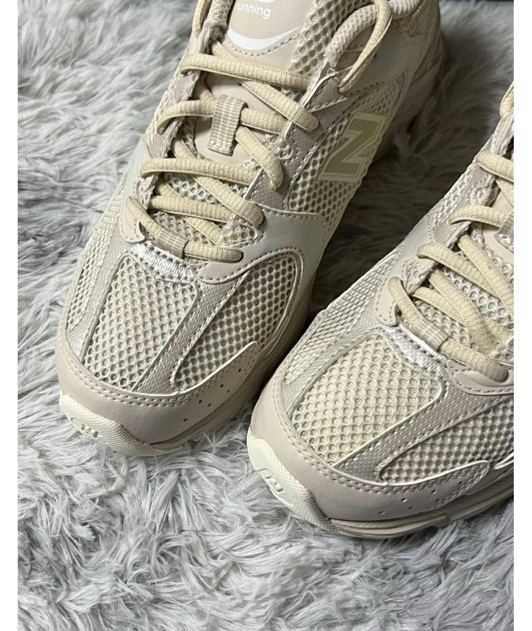 NEW BALANCE Бежевые резиновые низкие кроссовки / кеды, фото 7