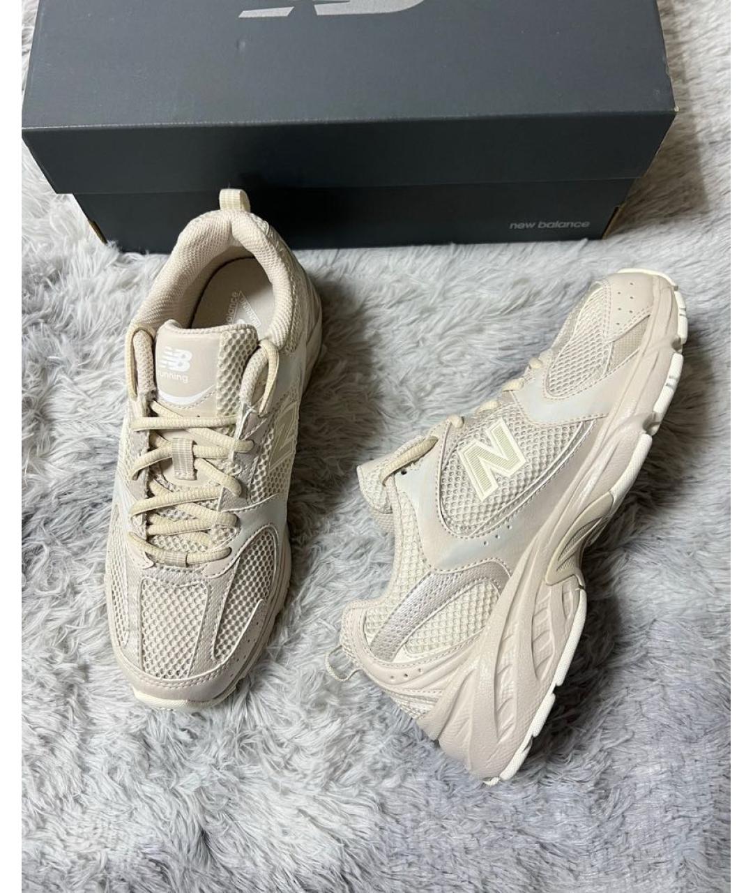 NEW BALANCE Бежевые резиновые низкие кроссовки / кеды, фото 6