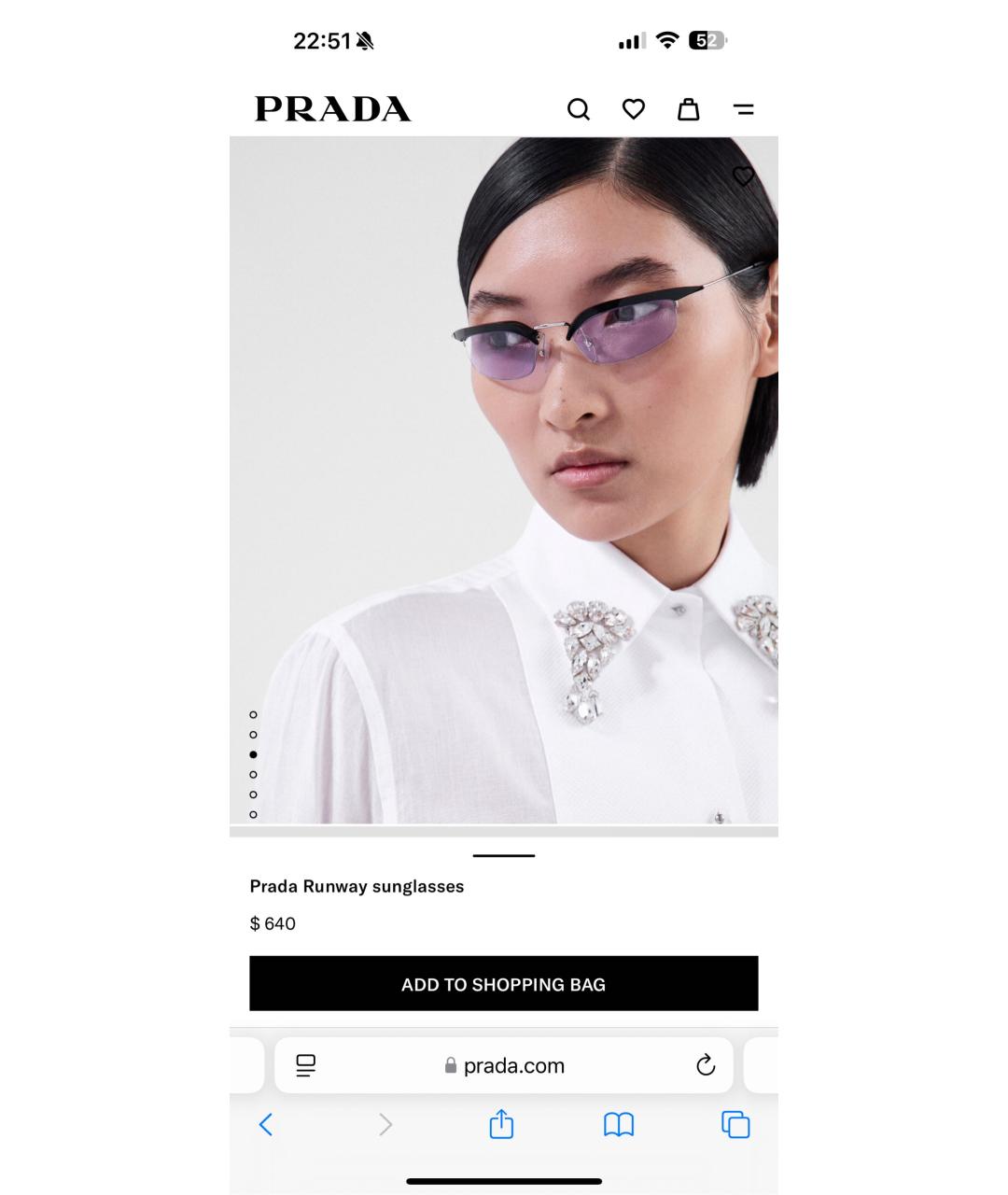 PRADA Фиолетовые пластиковые солнцезащитные очки, фото 8