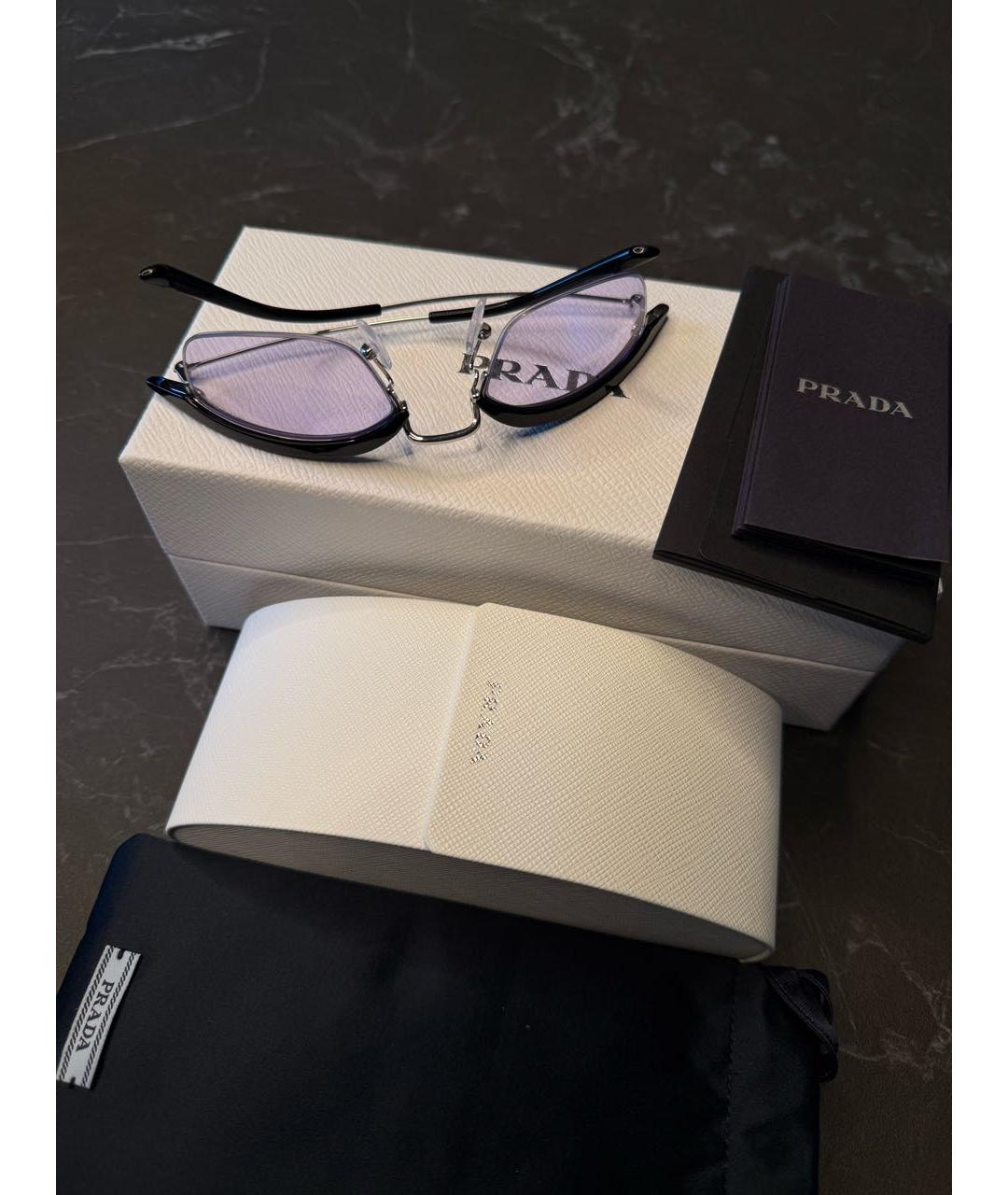 PRADA Фиолетовые пластиковые солнцезащитные очки, фото 4