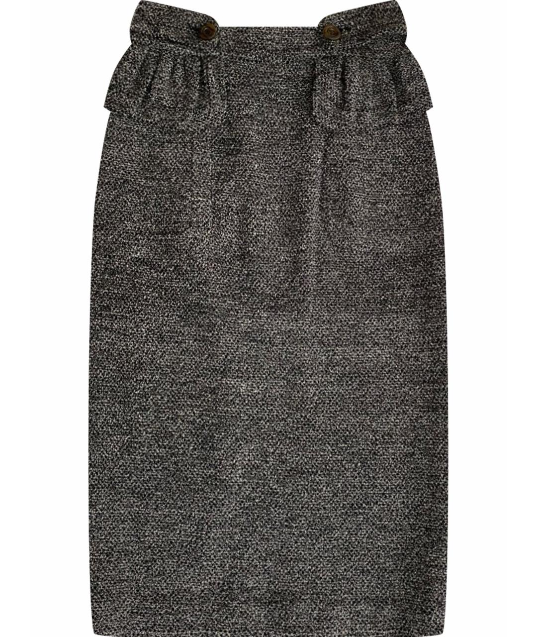 BURBERRY Серая юбка мини, фото 1