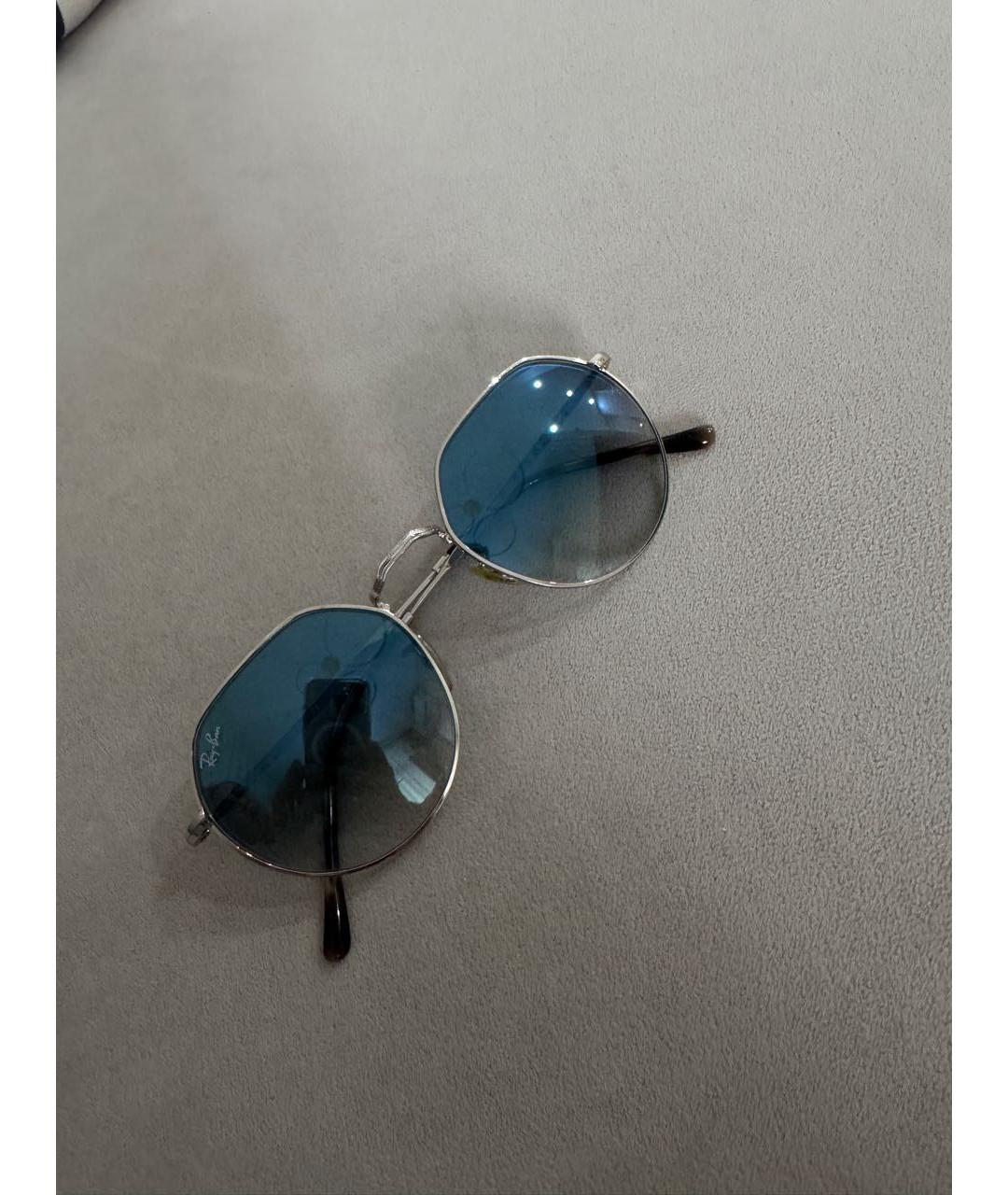RAY BAN Серебряные металлические солнцезащитные очки, фото 2