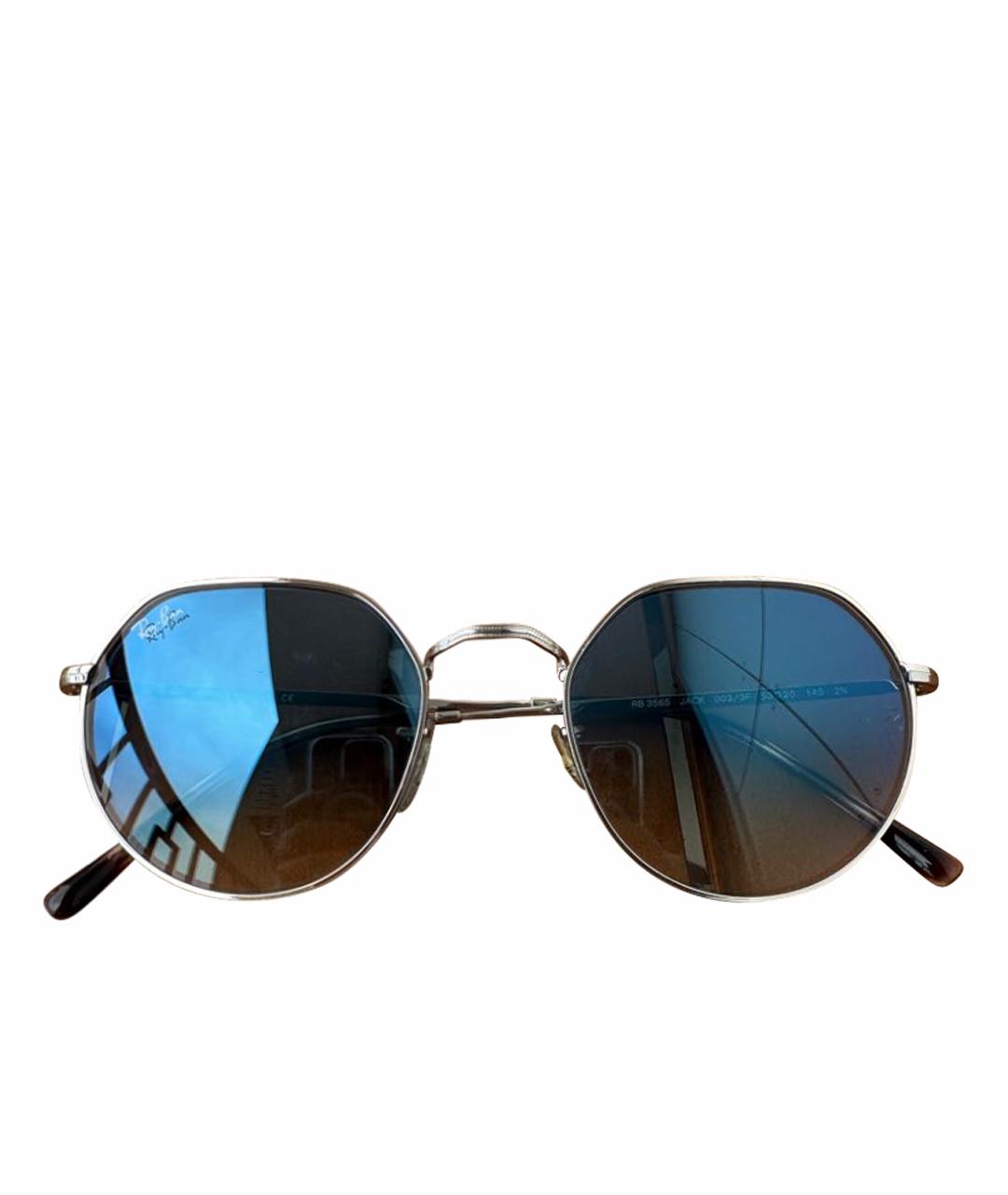RAY BAN Серебряные металлические солнцезащитные очки, фото 1
