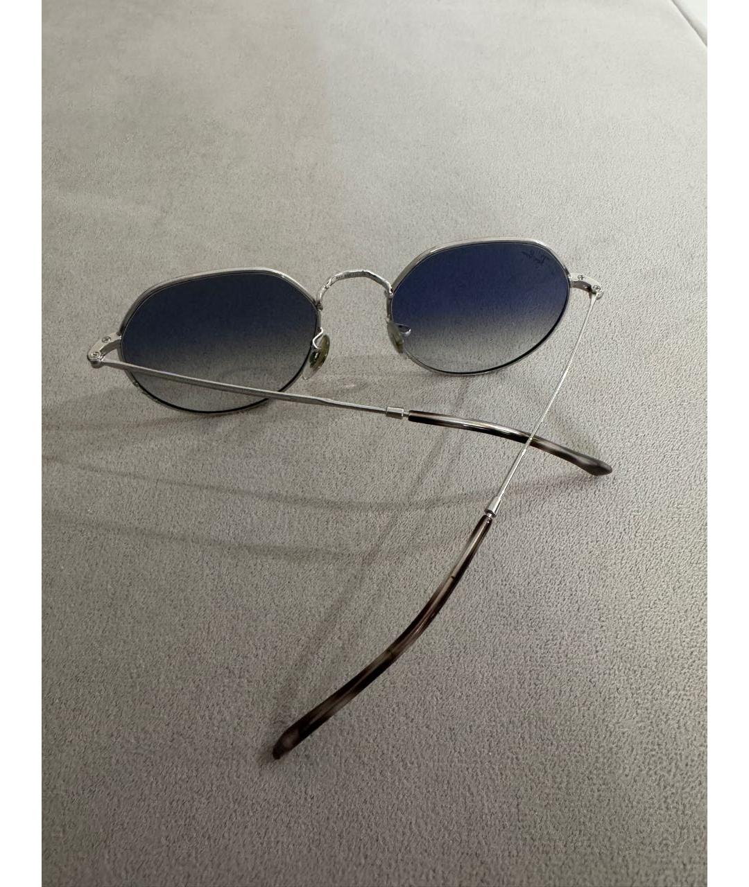 RAY BAN Серебряные металлические солнцезащитные очки, фото 3