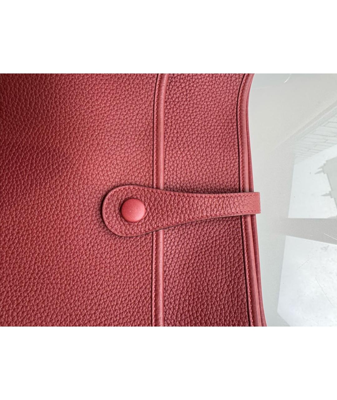 HERMES Бордовая кожаная сумка через плечо, фото 8