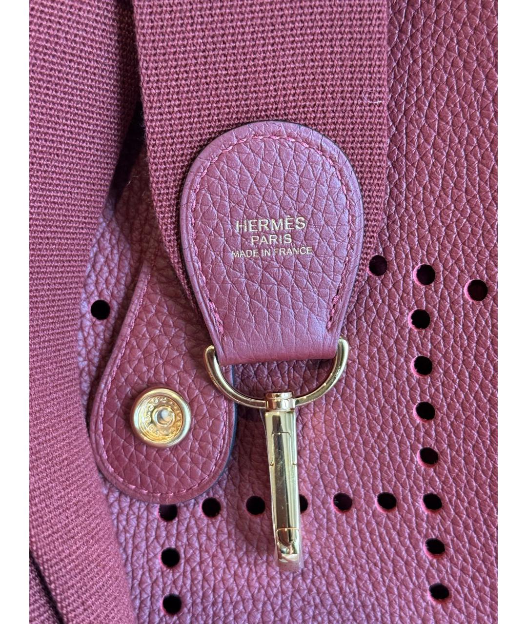 HERMES Бордовая кожаная сумка через плечо, фото 2