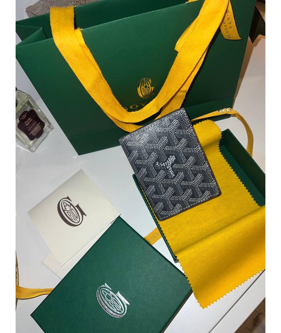 GOYARD Антрацитовый кожаный кардхолдер, фото 4