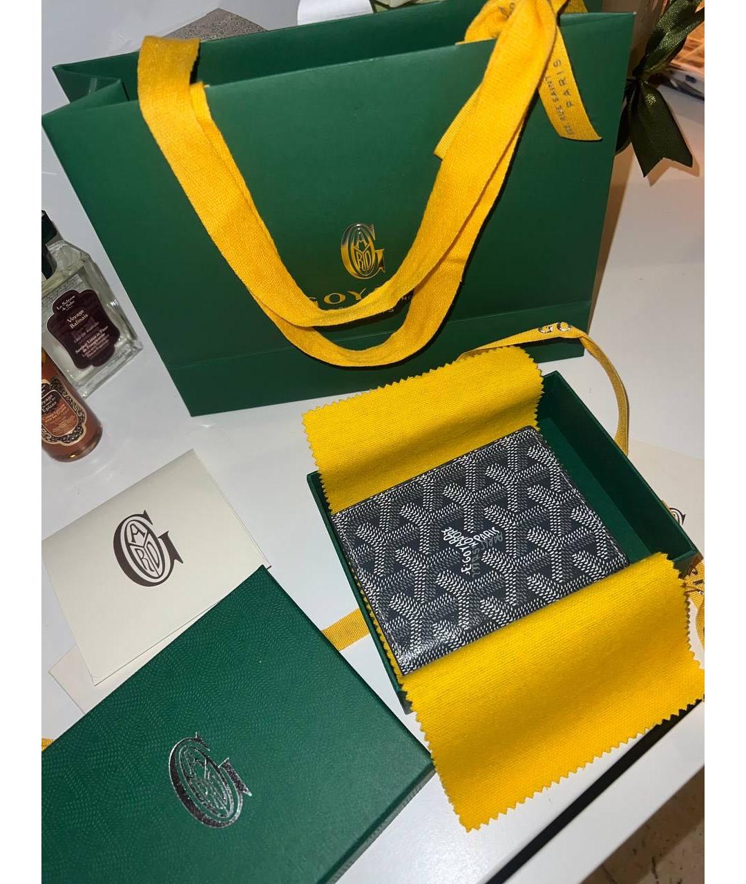 GOYARD Антрацитовый кожаный кардхолдер, фото 2