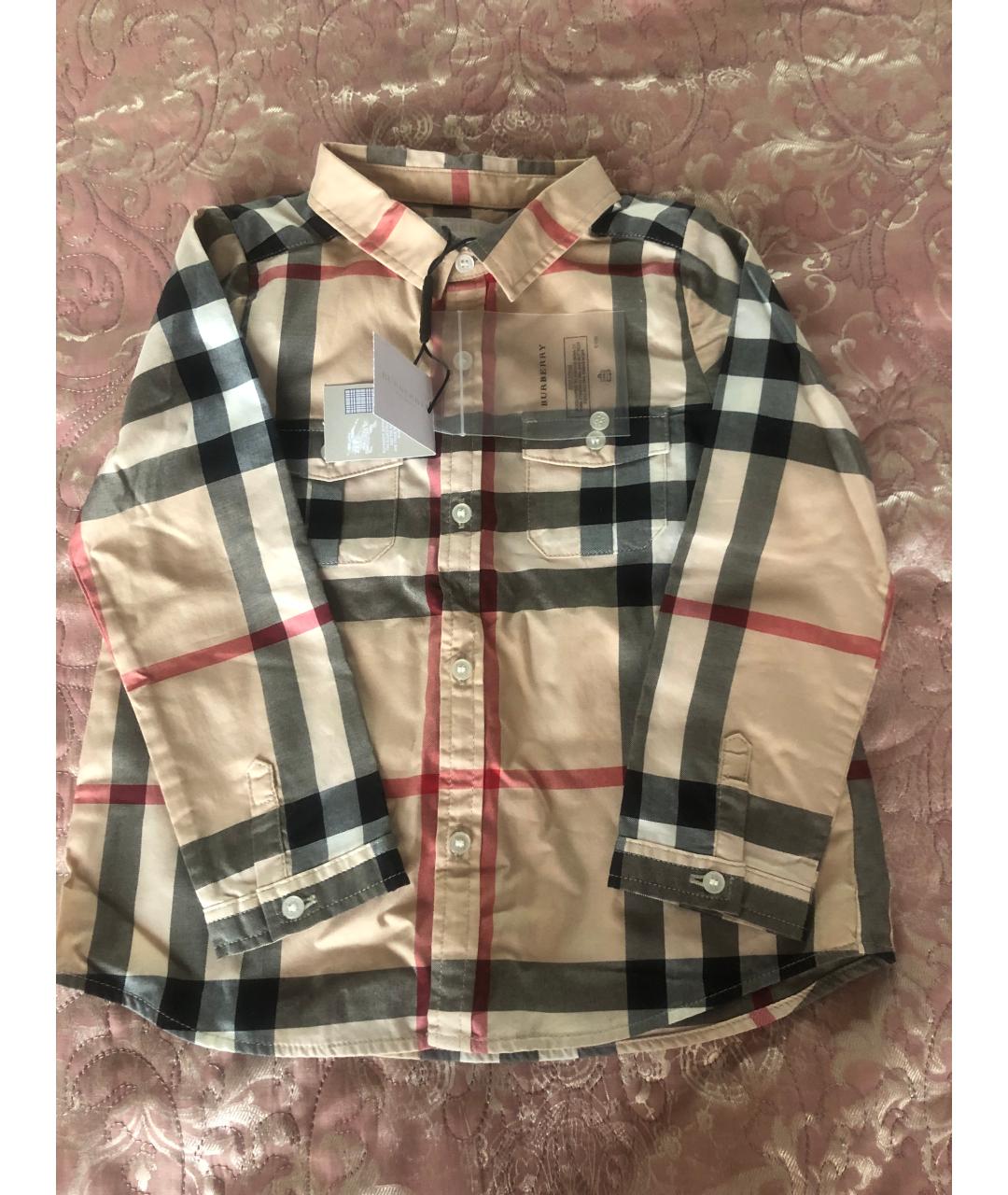 BURBERRY Хлопковая детская рубашка, фото 5