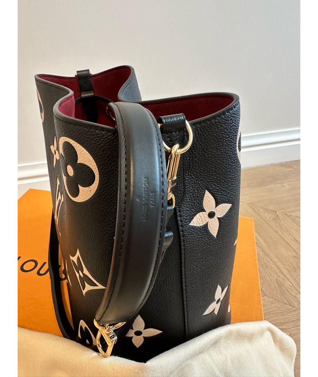 LOUIS VUITTON Черная кожаная сумка тоут, фото 7