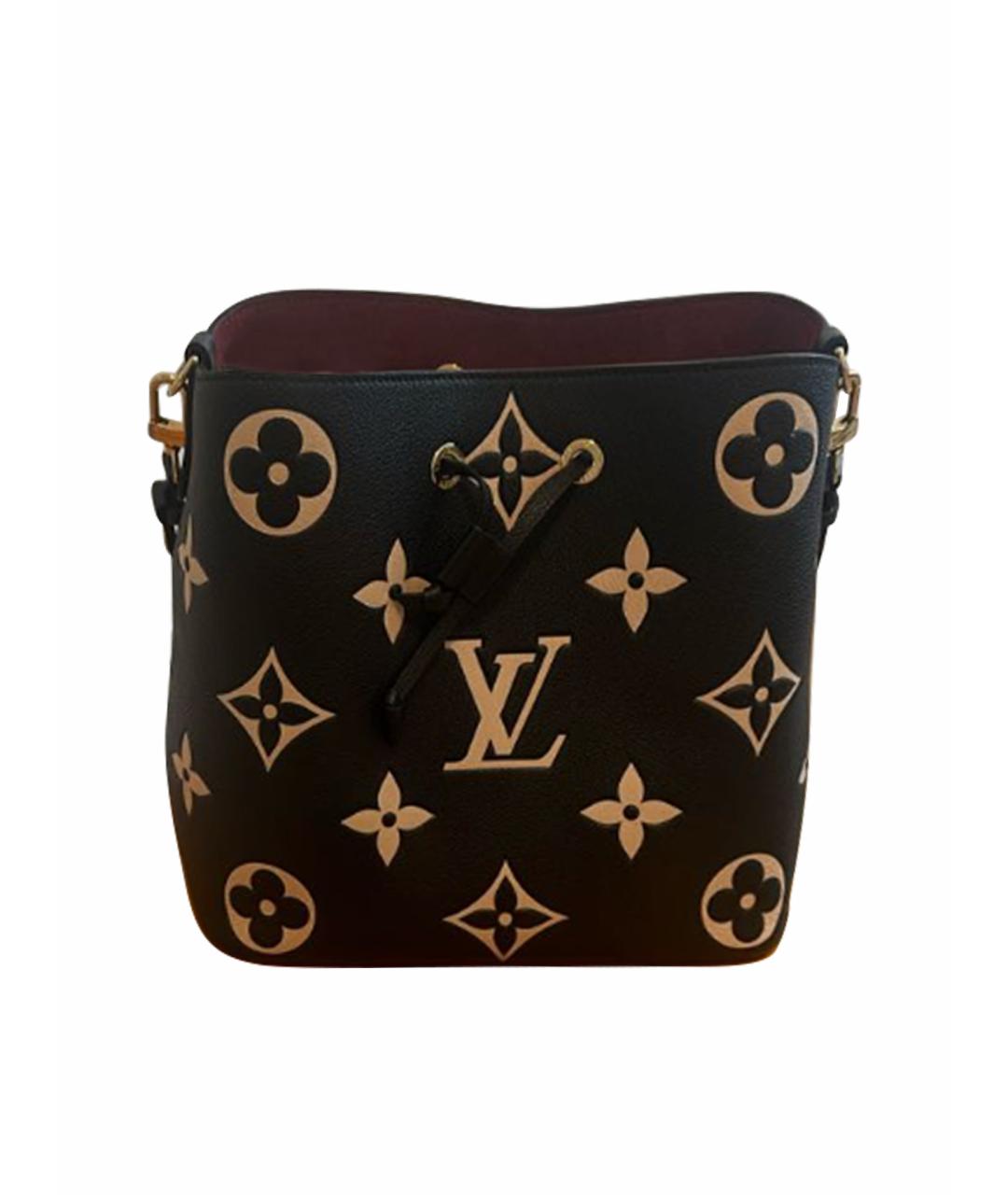 LOUIS VUITTON Черная кожаная сумка тоут, фото 1