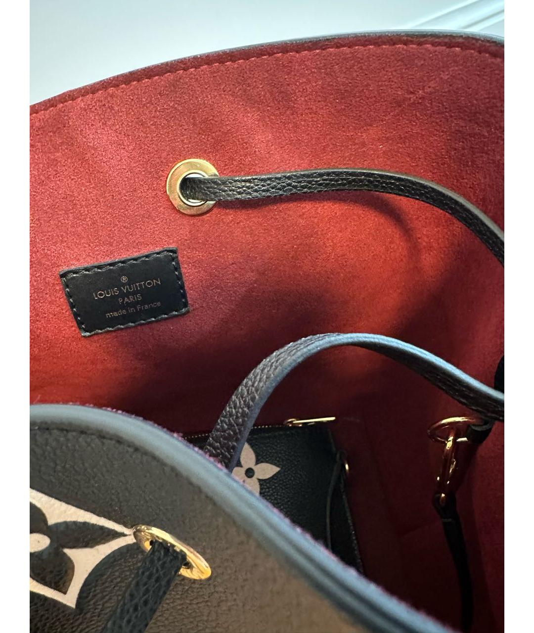 LOUIS VUITTON Черная кожаная сумка тоут, фото 6