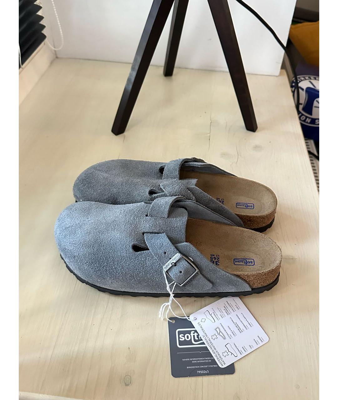 BIRKENSTOCK Серые замшевые сабо, фото 7