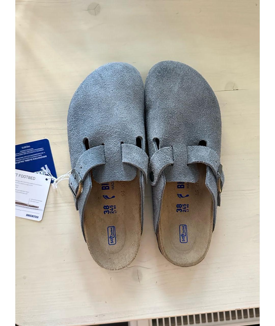 BIRKENSTOCK Серые замшевые сабо, фото 3