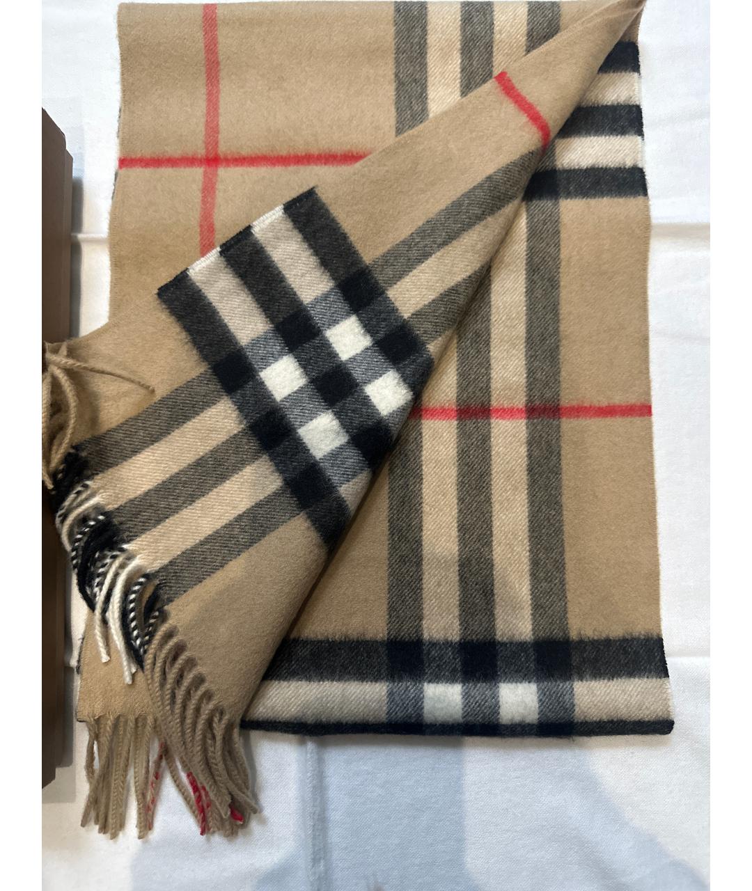 BURBERRY Бежевый кашемировый шарф, фото 9