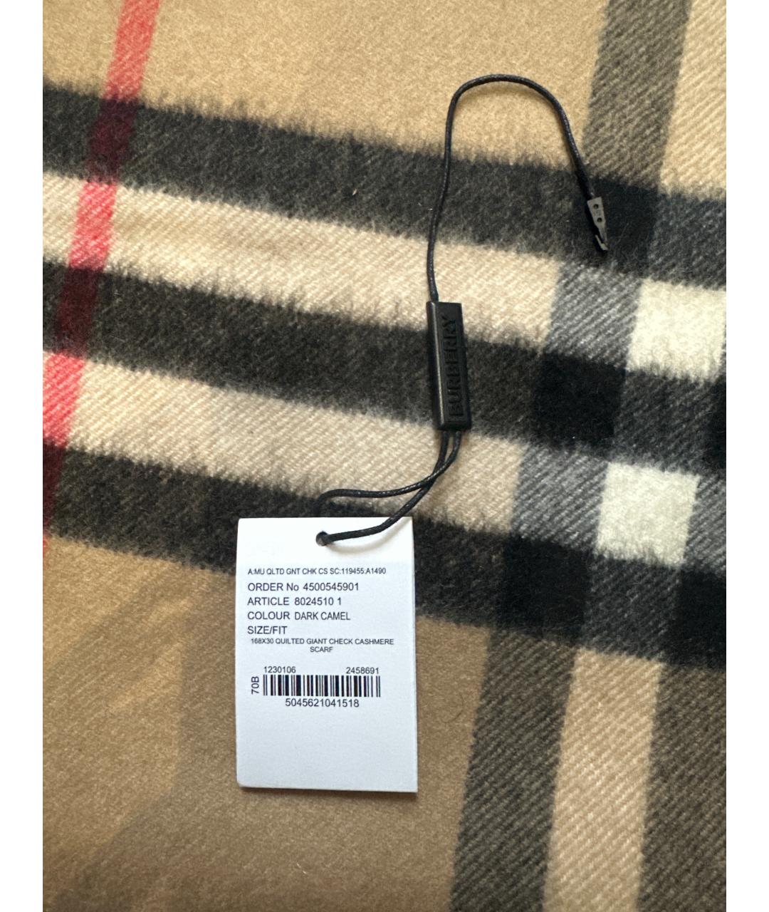 BURBERRY Бежевый кашемировый шарф, фото 6