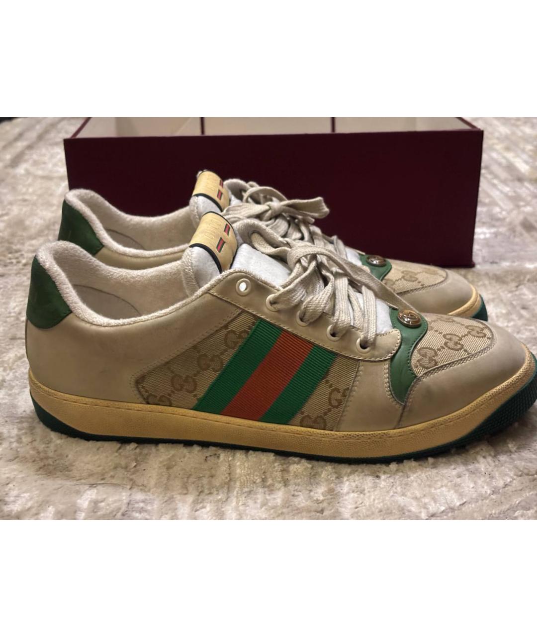 GUCCI Бежевые низкие кроссовки / кеды, фото 6