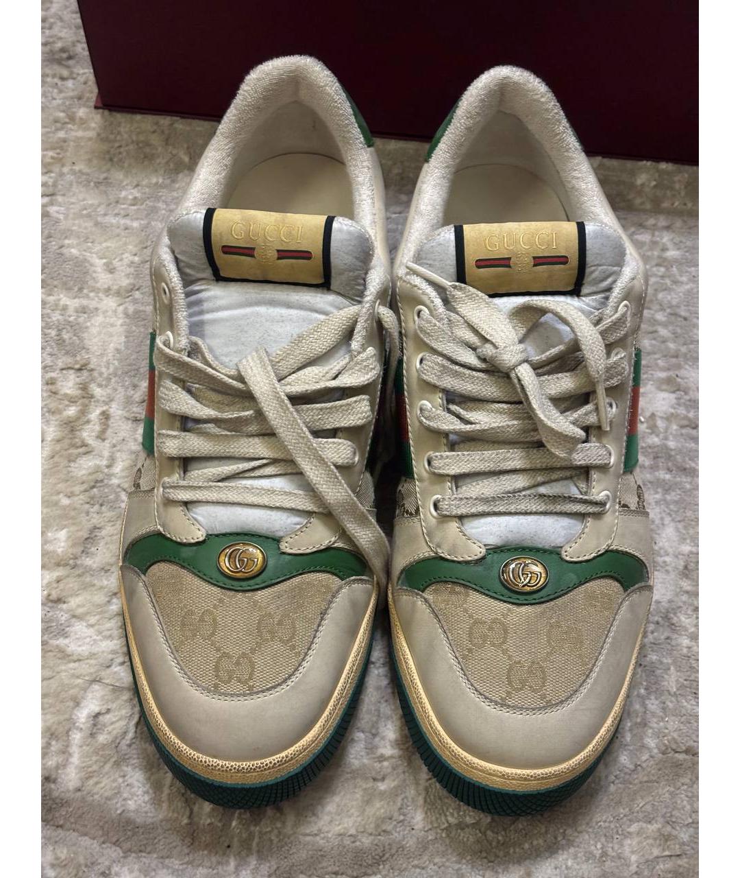 GUCCI Бежевые низкие кроссовки / кеды, фото 2