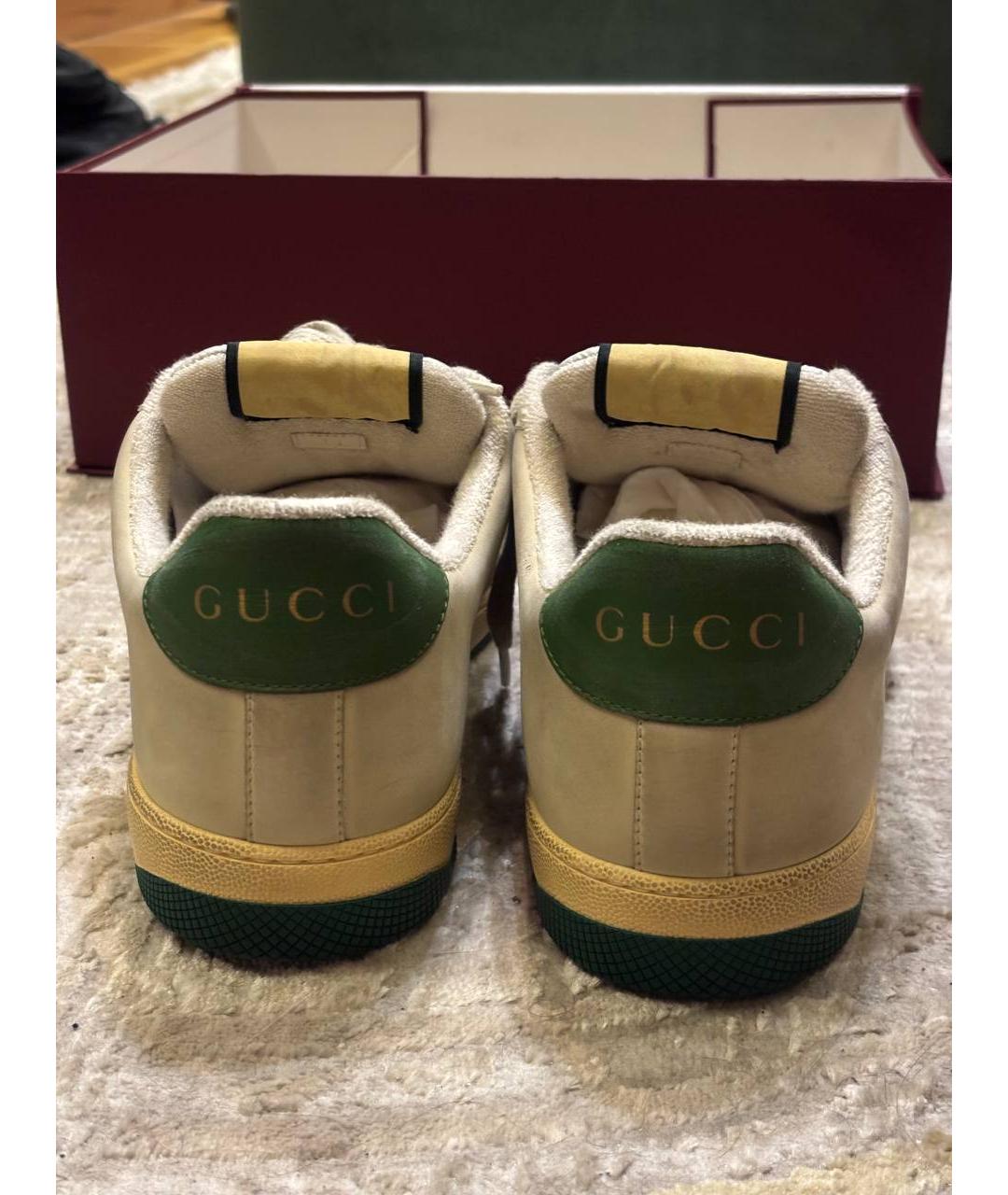 GUCCI Бежевые низкие кроссовки / кеды, фото 4