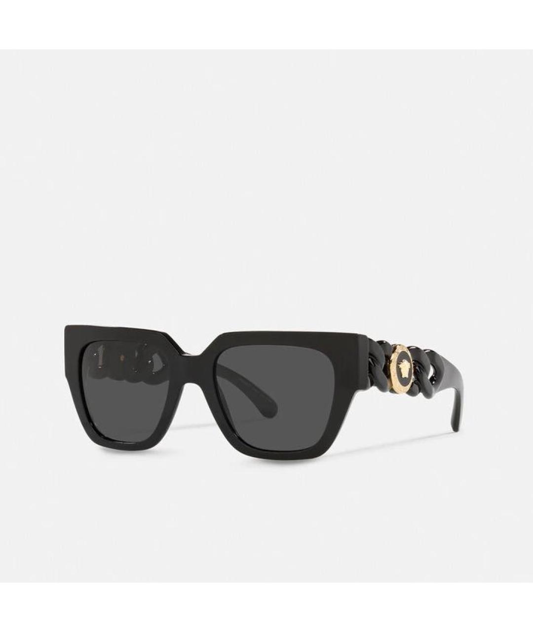 VERSACE Черные пластиковые солнцезащитные очки, фото 2