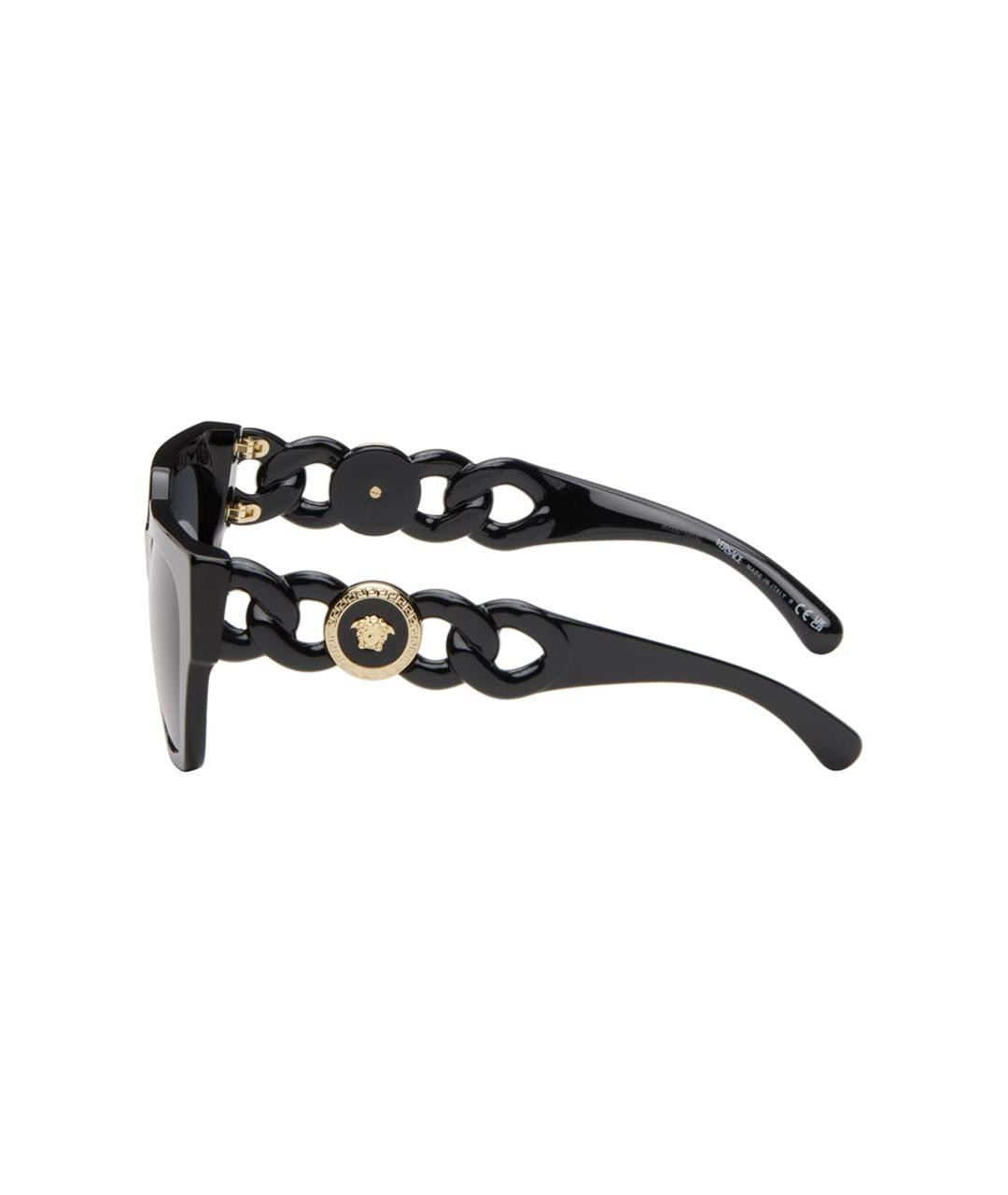 VERSACE Черные пластиковые солнцезащитные очки, фото 4