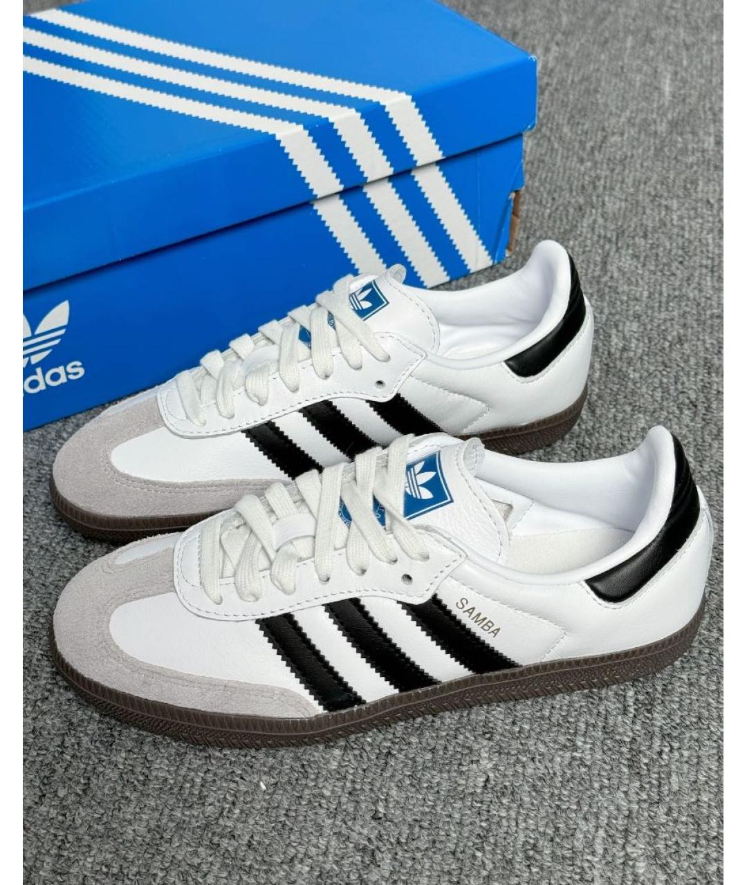 ADIDAS Белые кожаные низкие кроссовки / кеды, фото 6