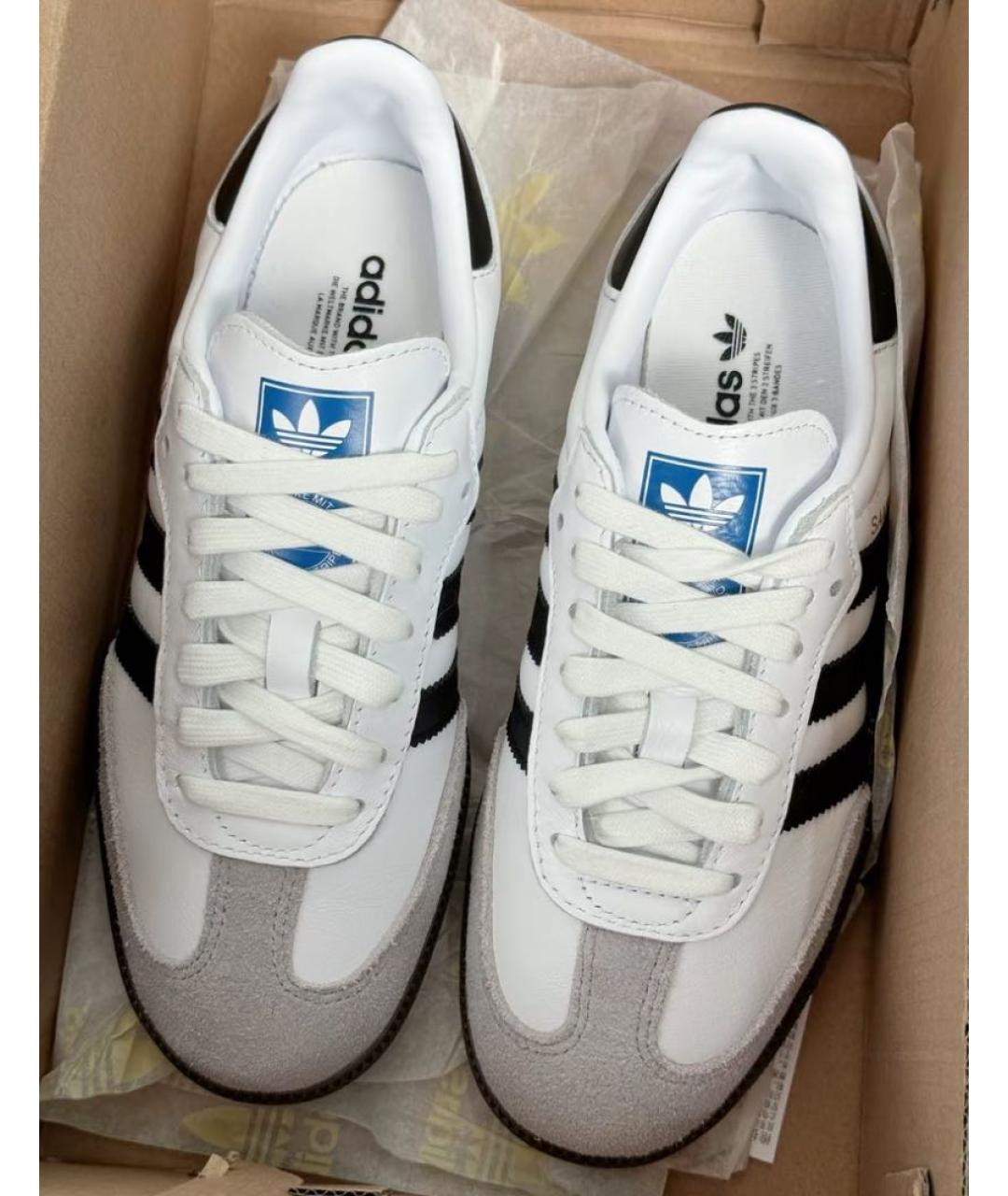 ADIDAS Белые кожаные низкие кроссовки / кеды, фото 5