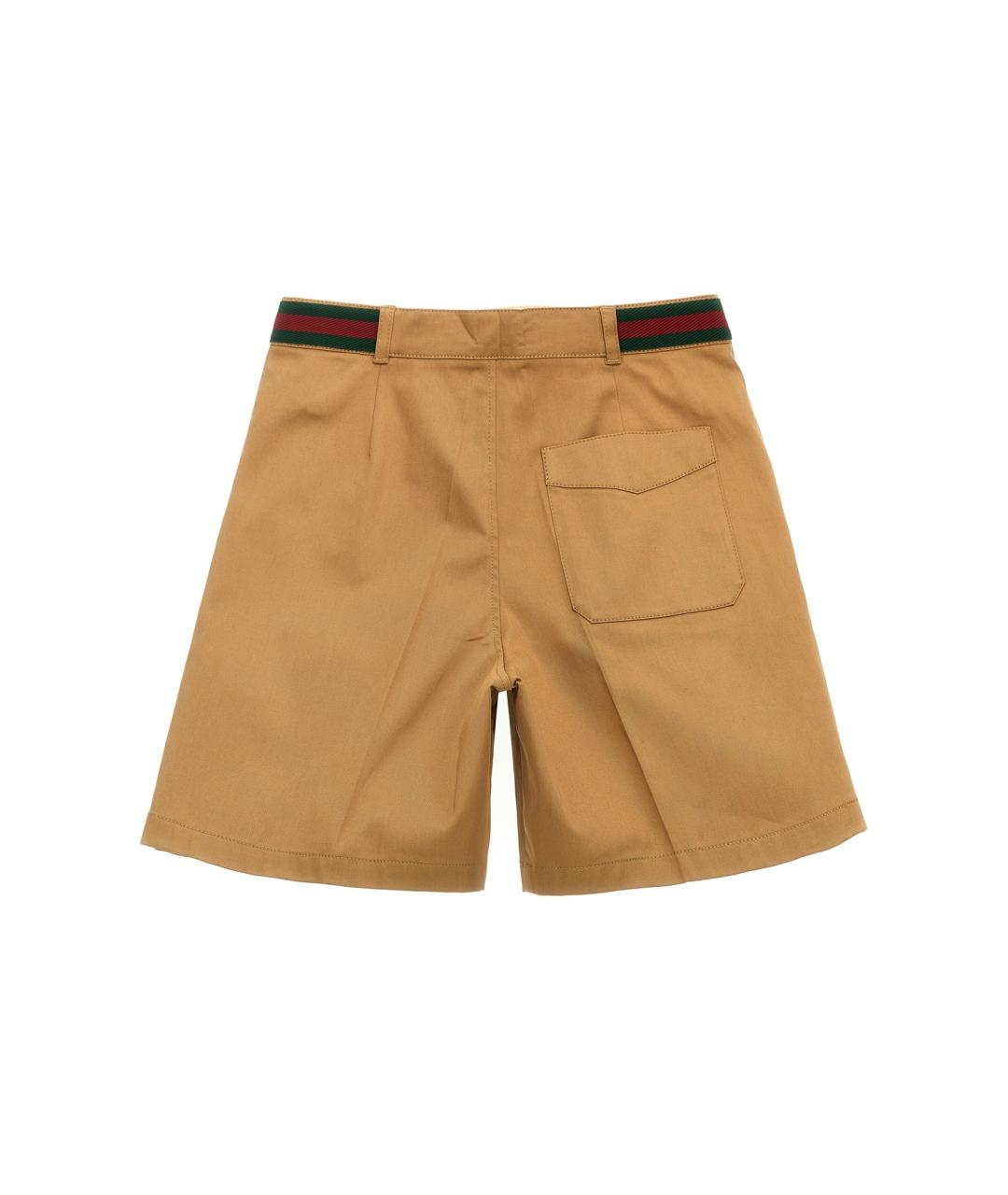 GUCCI Бежевые хлопковые брюки и шорты, фото 2