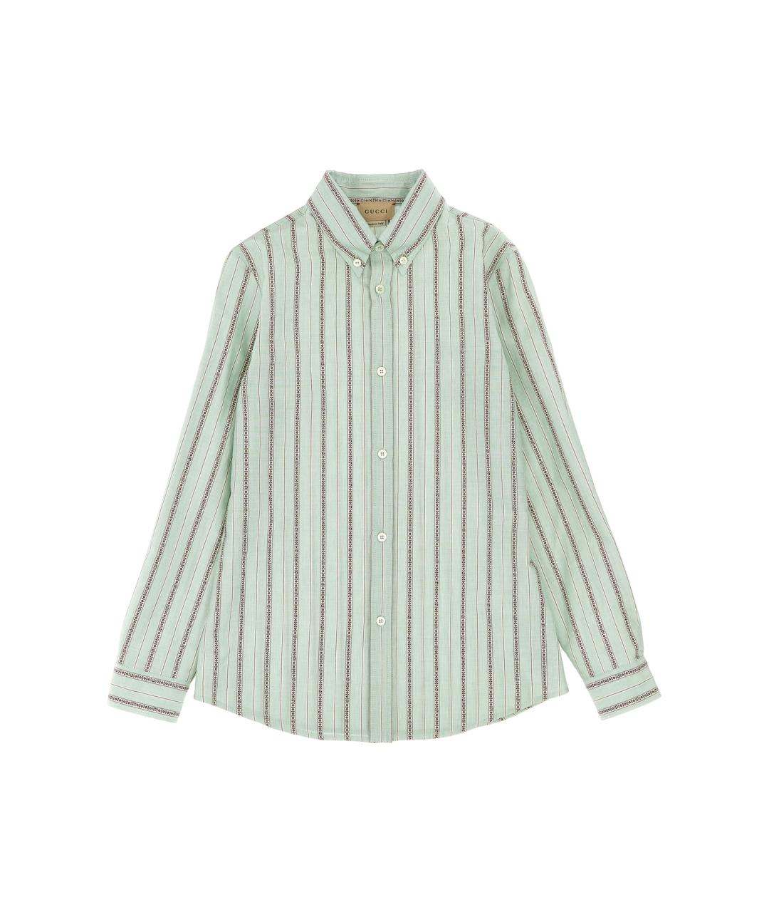 GUCCI Зеленая детская рубашка, фото 1