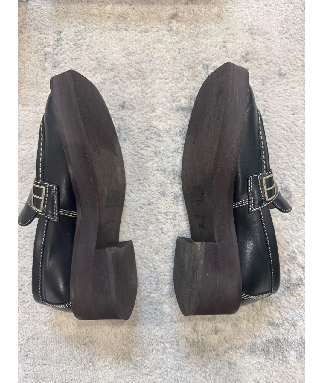 MM6 MAISON MARGIELA Черные кожаные лоферы, фото 6
