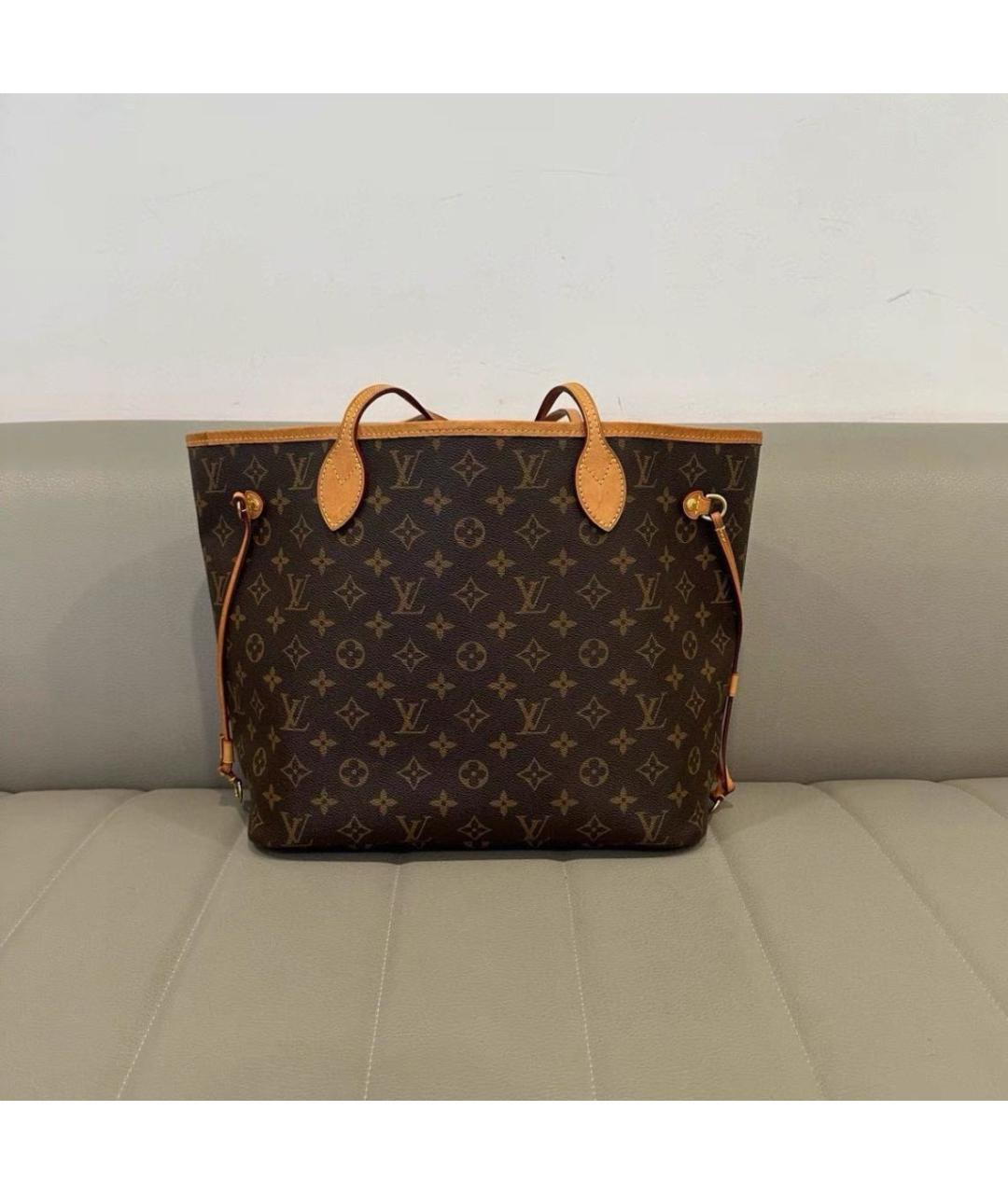 LOUIS VUITTON Коричневая кожаная сумка тоут, фото 2