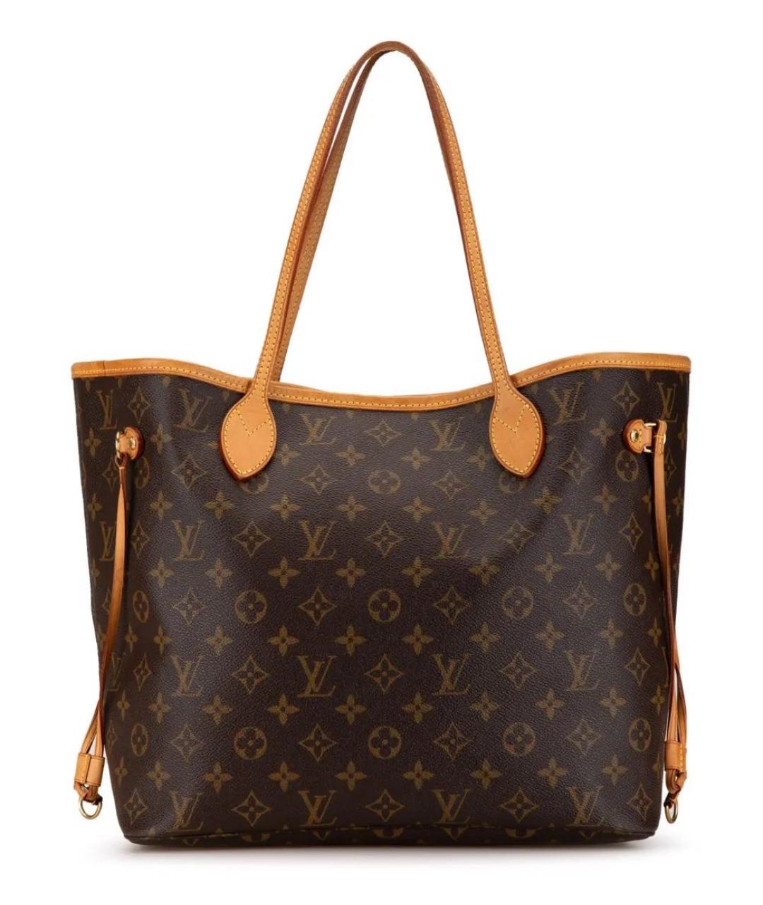 LOUIS VUITTON Коричневая кожаная сумка тоут, фото 9