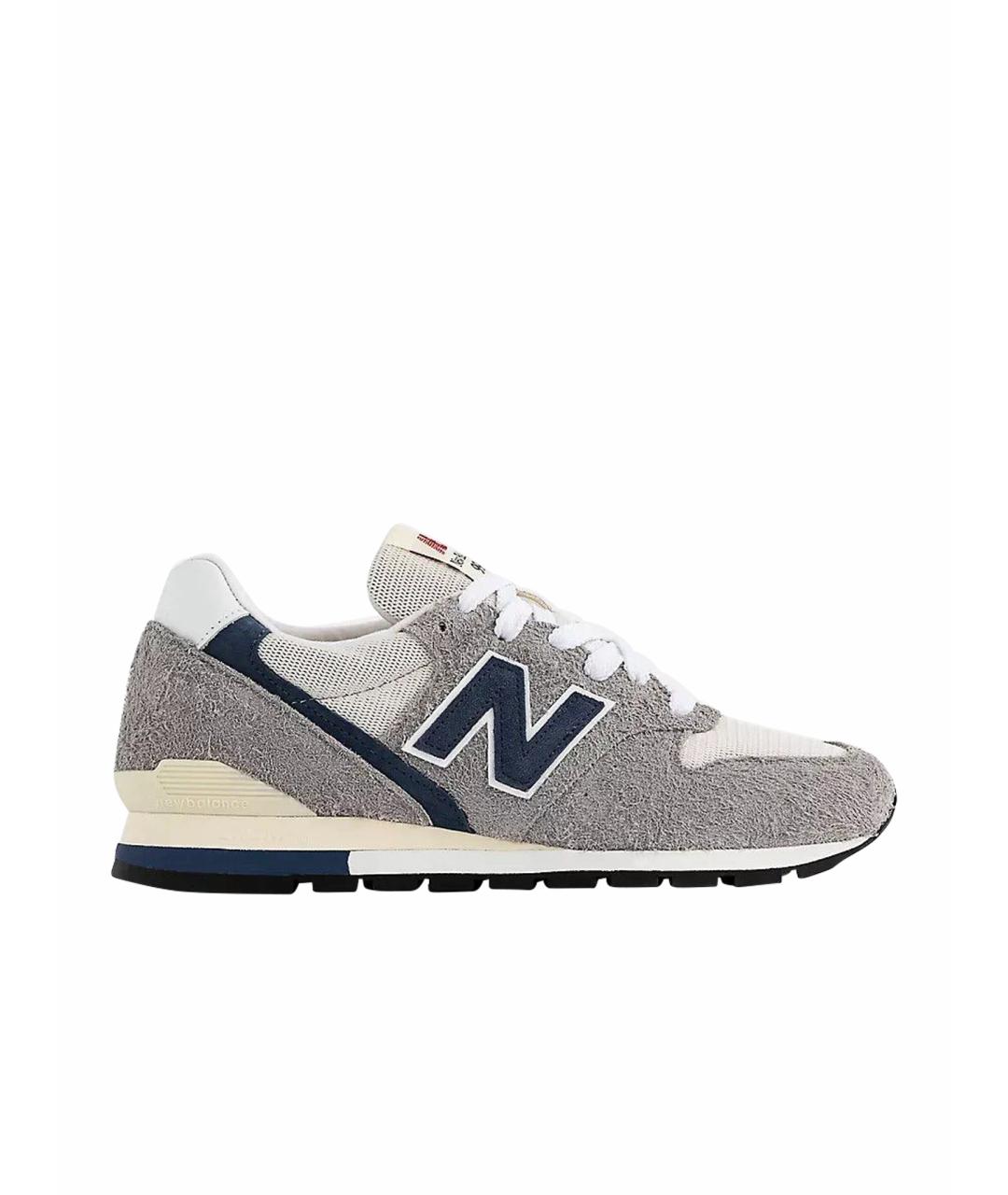NEW BALANCE Серые кожаные низкие кроссовки / кеды, фото 1