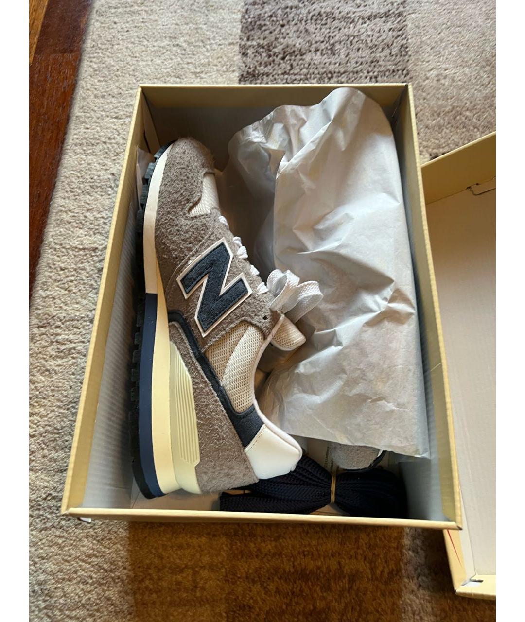 NEW BALANCE Серые кожаные низкие кроссовки / кеды, фото 4