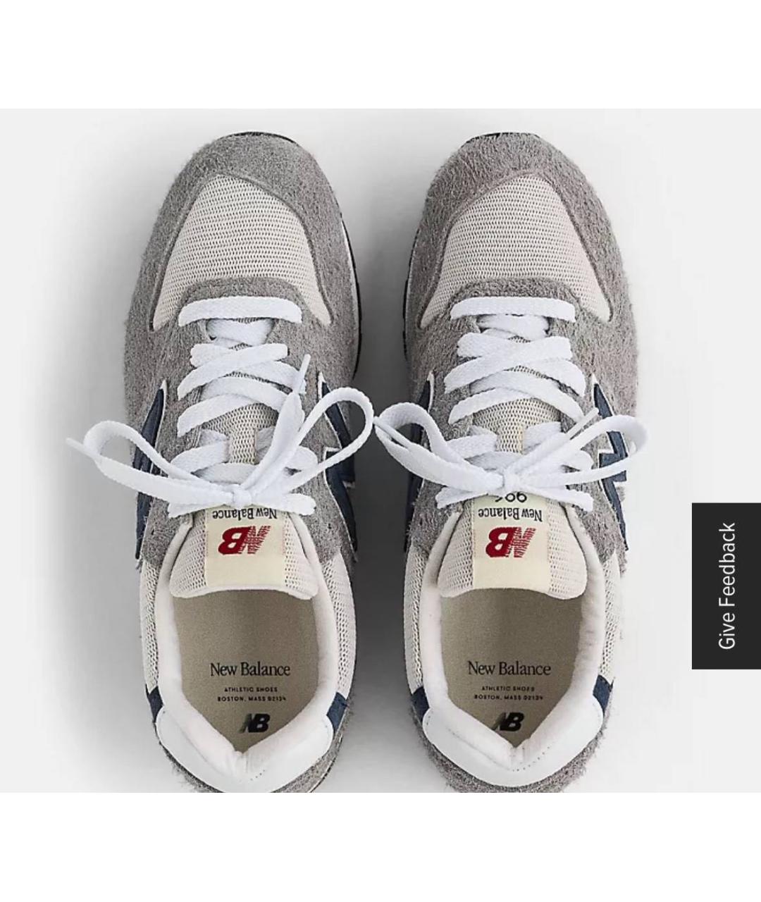 NEW BALANCE Серые кожаные низкие кроссовки / кеды, фото 2