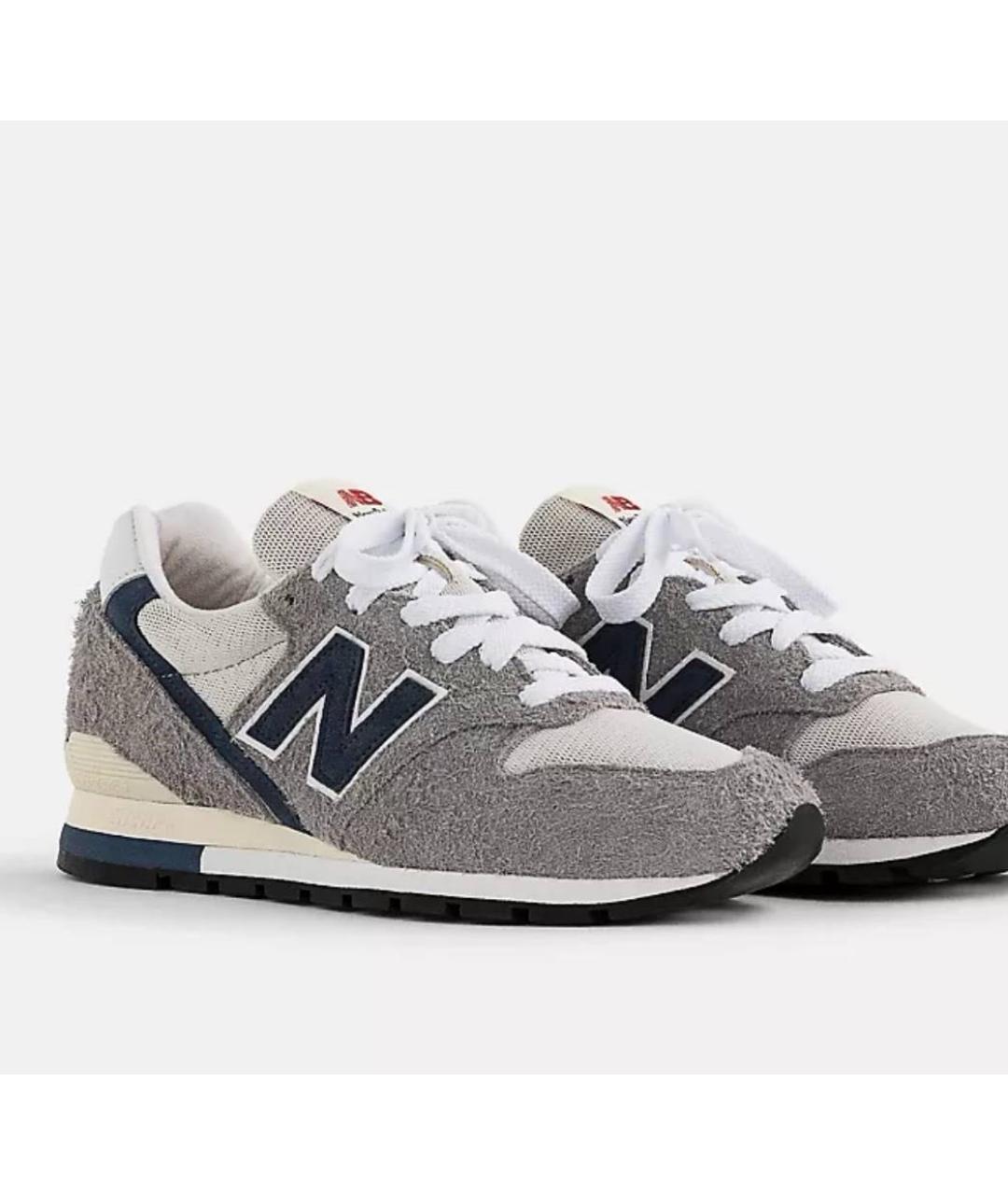NEW BALANCE Серые кожаные низкие кроссовки / кеды, фото 3