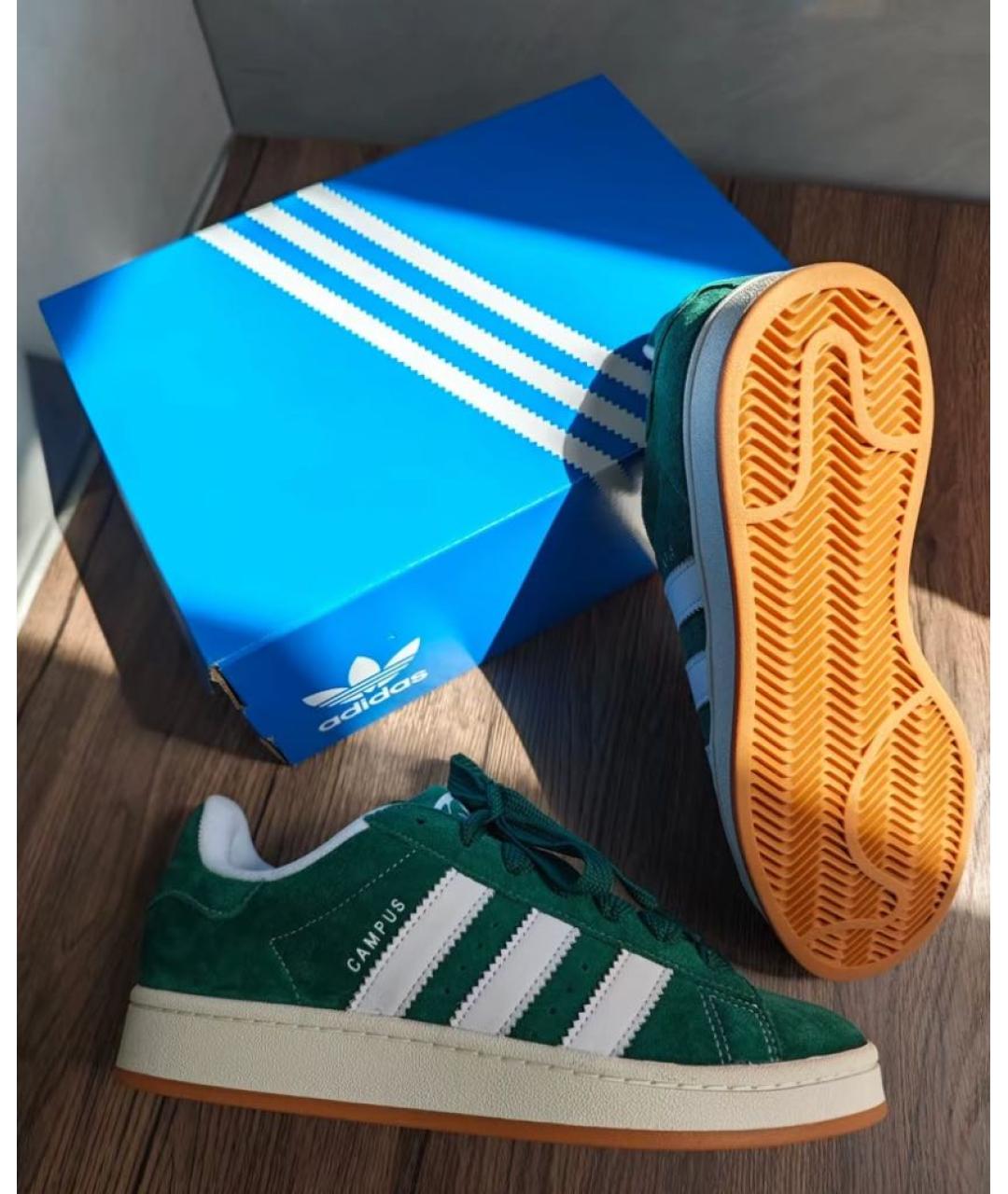 ADIDAS Зеленые замшевые низкие кроссовки / кеды, фото 5