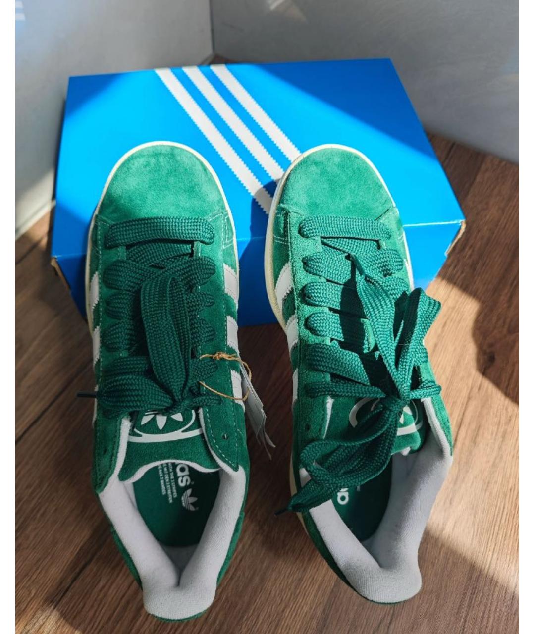 ADIDAS Зеленые замшевые низкие кроссовки / кеды, фото 6