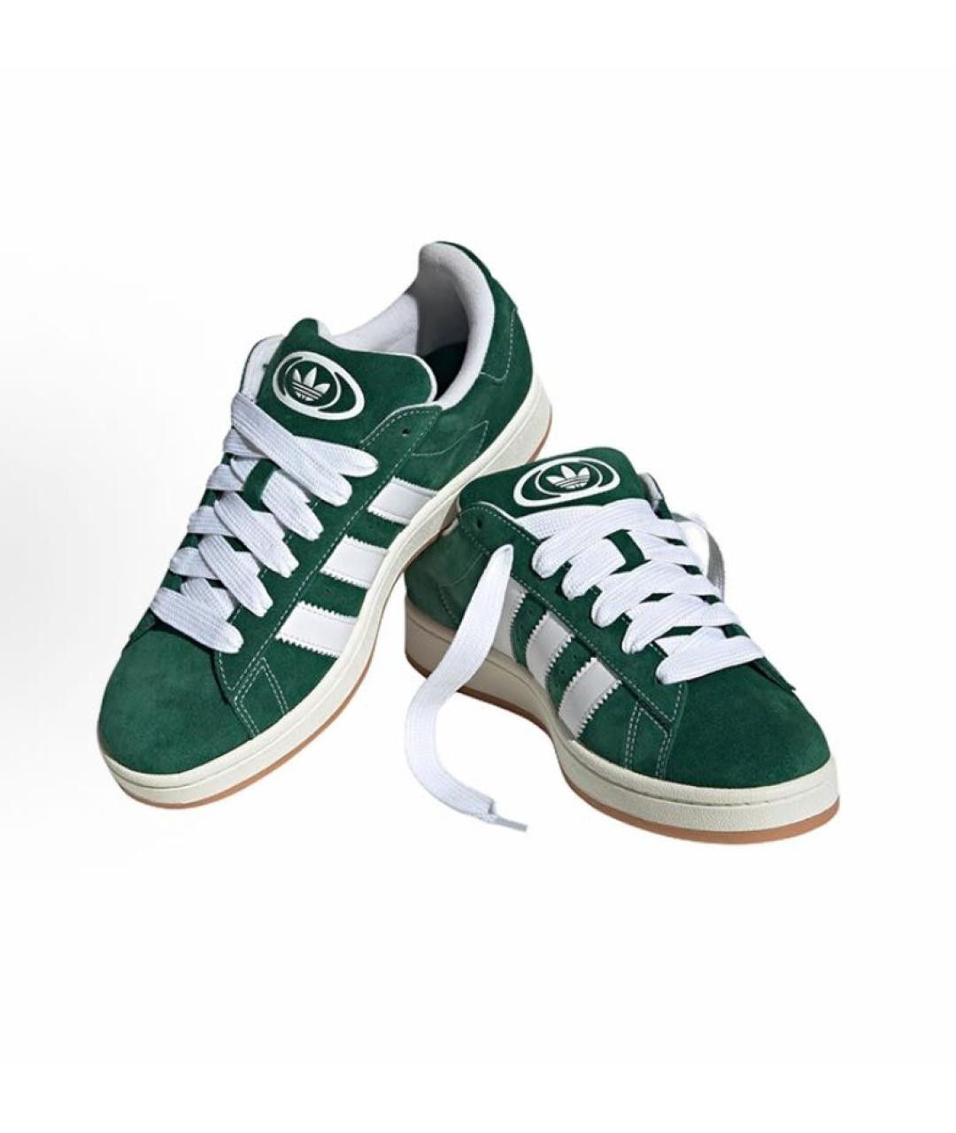 ADIDAS Зеленые замшевые низкие кроссовки / кеды, фото 2