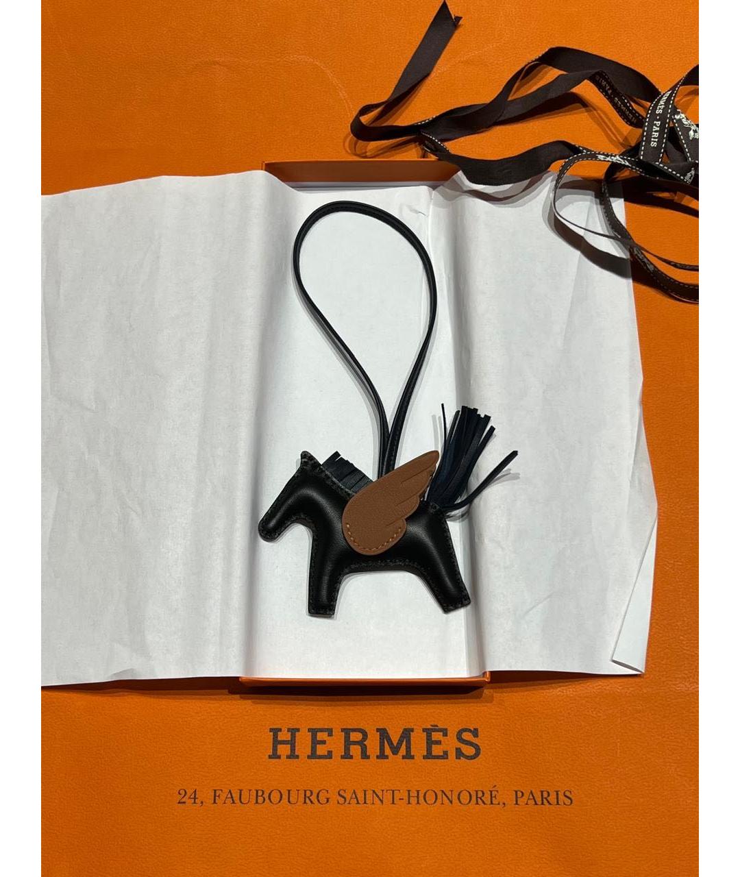 HERMES Черный брелок, фото 3