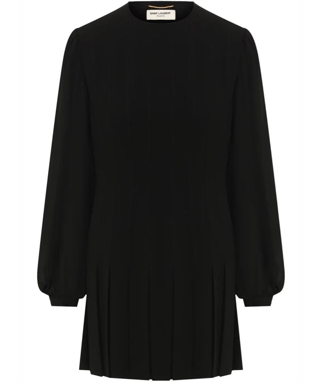 SAINT LAURENT Черное вискозное повседневное платье, фото 1