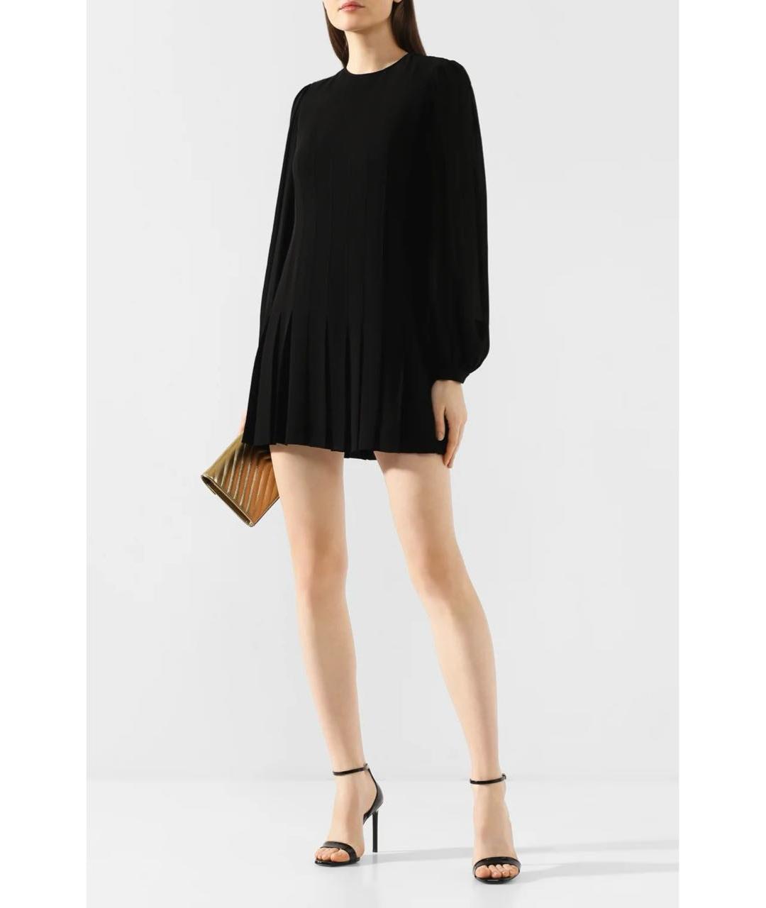 SAINT LAURENT Черное вискозное повседневное платье, фото 6