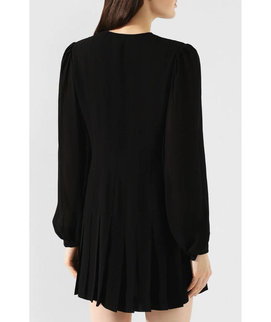 SAINT LAURENT Черное вискозное повседневное платье, фото 5