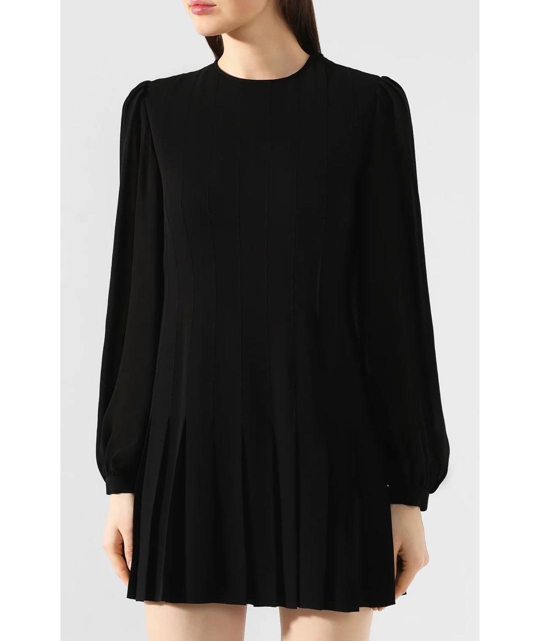 SAINT LAURENT Черное вискозное повседневное платье, фото 4